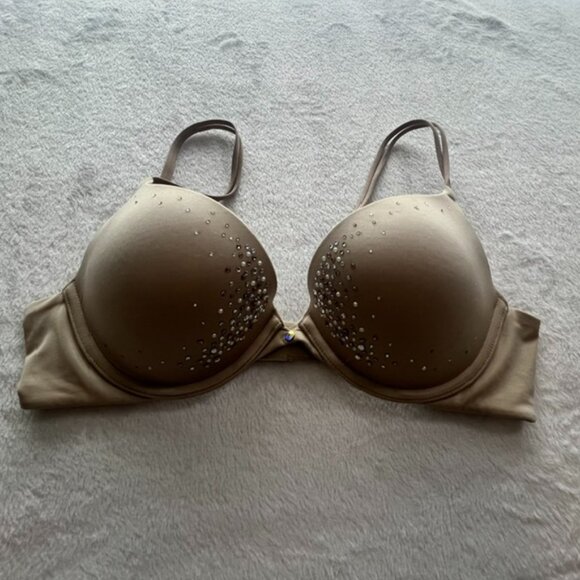 Victoria's Secret Very Sexy Pushup Underwire Bra- Mocha with Jewels- Size 36B - Picture 2 of 6